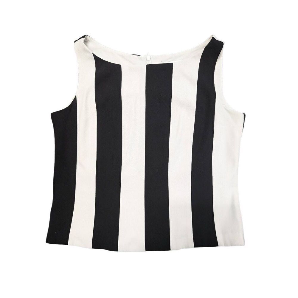 Vintage Miss Dorby Black and White Striped Top
